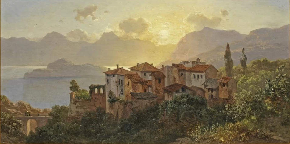Atmosfera serale sul Lago di Como - attribuito